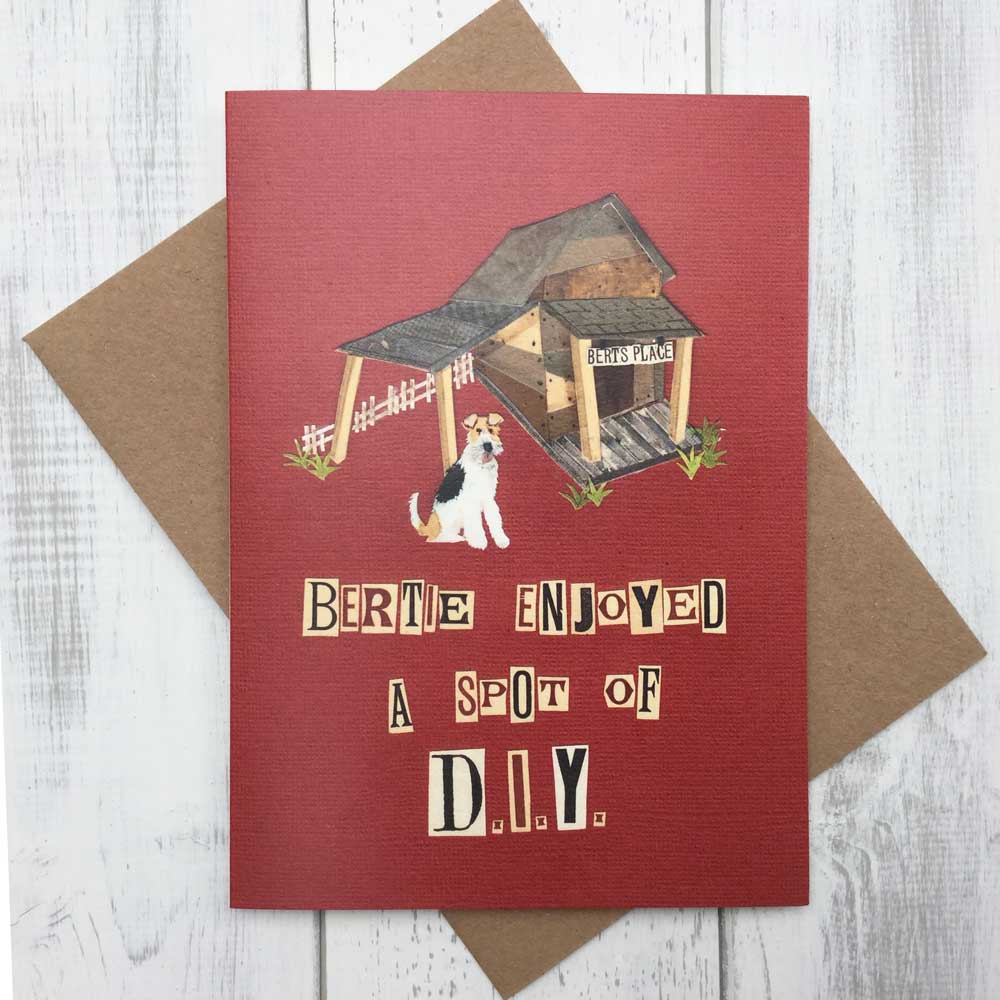 Wire Fox Terrier DIY enthusiast greeting card | The Enlightened Hound