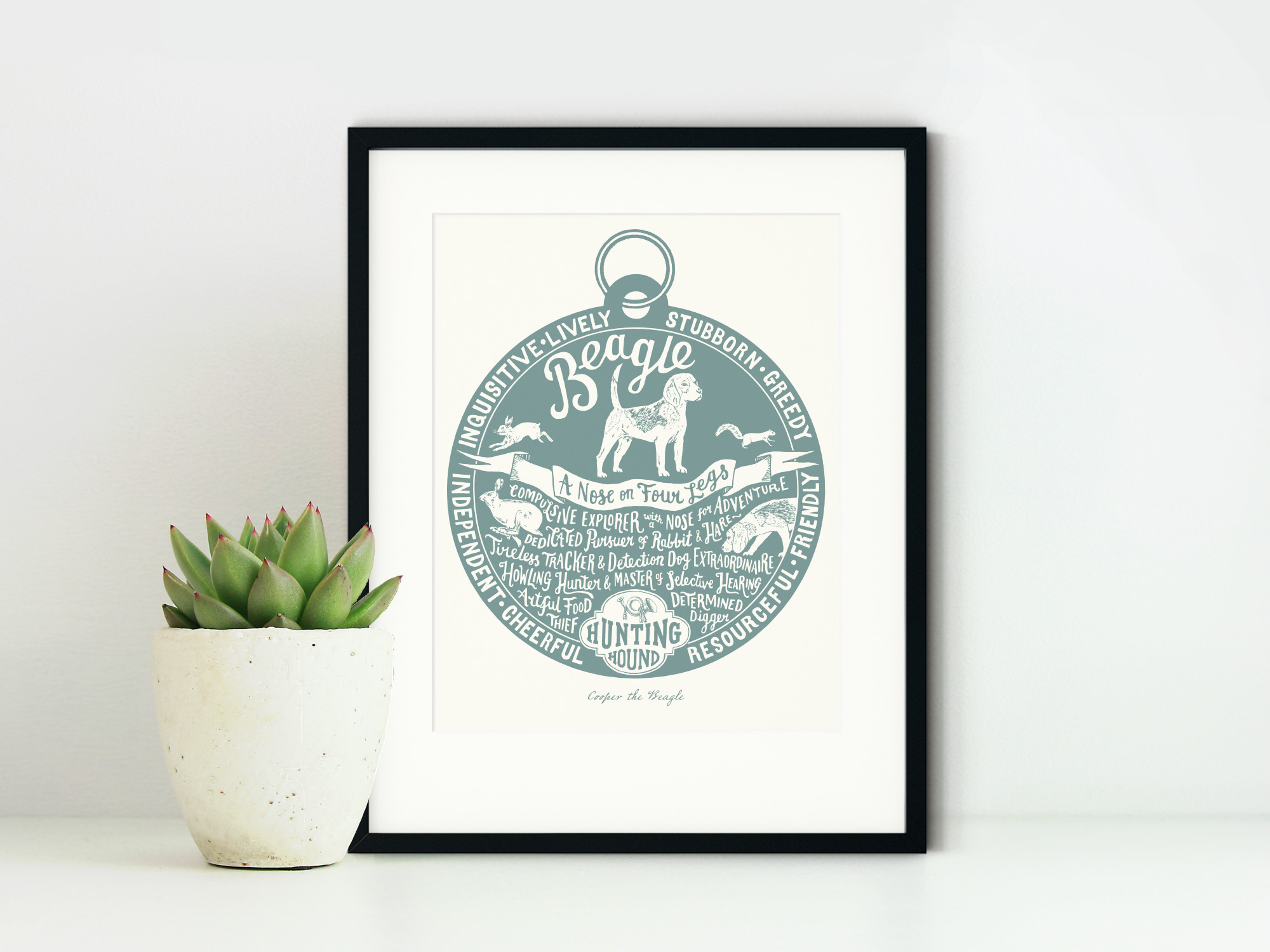 Beagle Dog Art Print | The Enlightened Hound