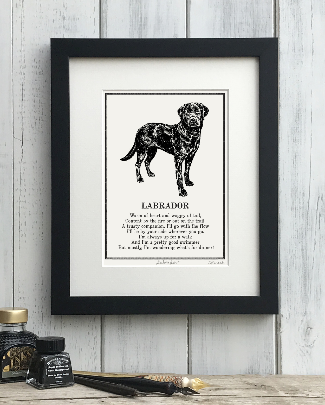 Black Labrador Doggerel Illustrated Poem Art Print | The Enlightened Hound