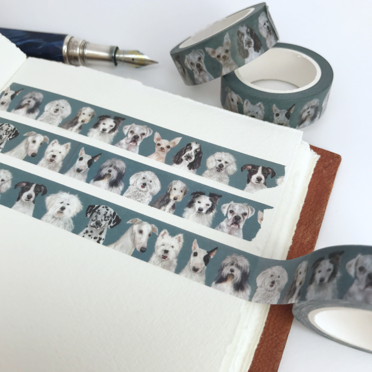 Black and White Dog Breeds Washi Tape Journal | The Enlightened Hound