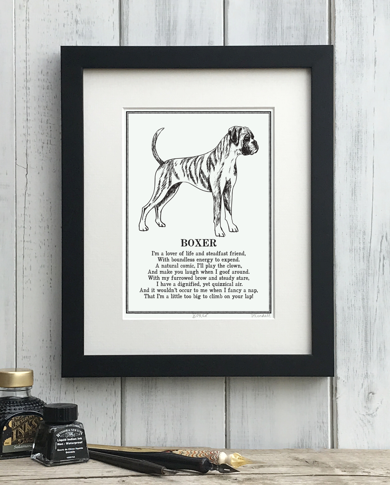 Boxer Dog Illustrated Poem Print | The Enlightened Hound
