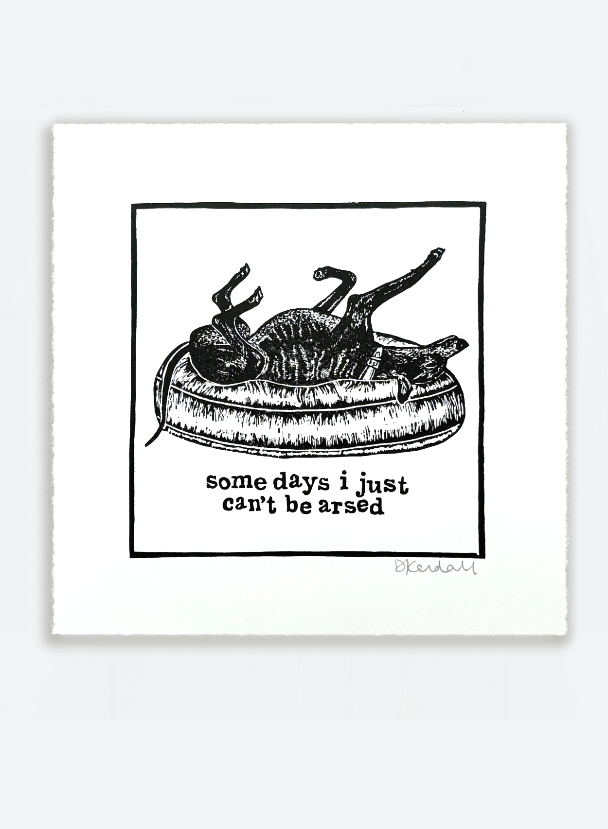 Can't Be Arsed Lazy Dog Print  | The Enlightened Hound