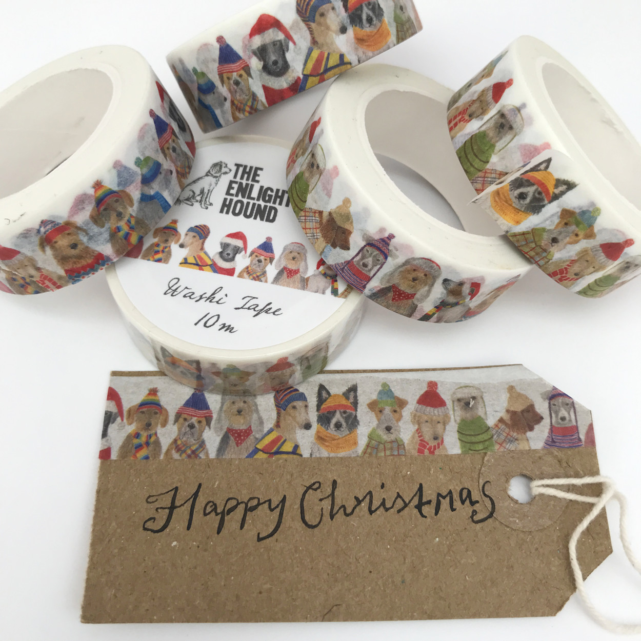 Christmas Dogs Washi Tape Gift Tag | The Enlightened Hound