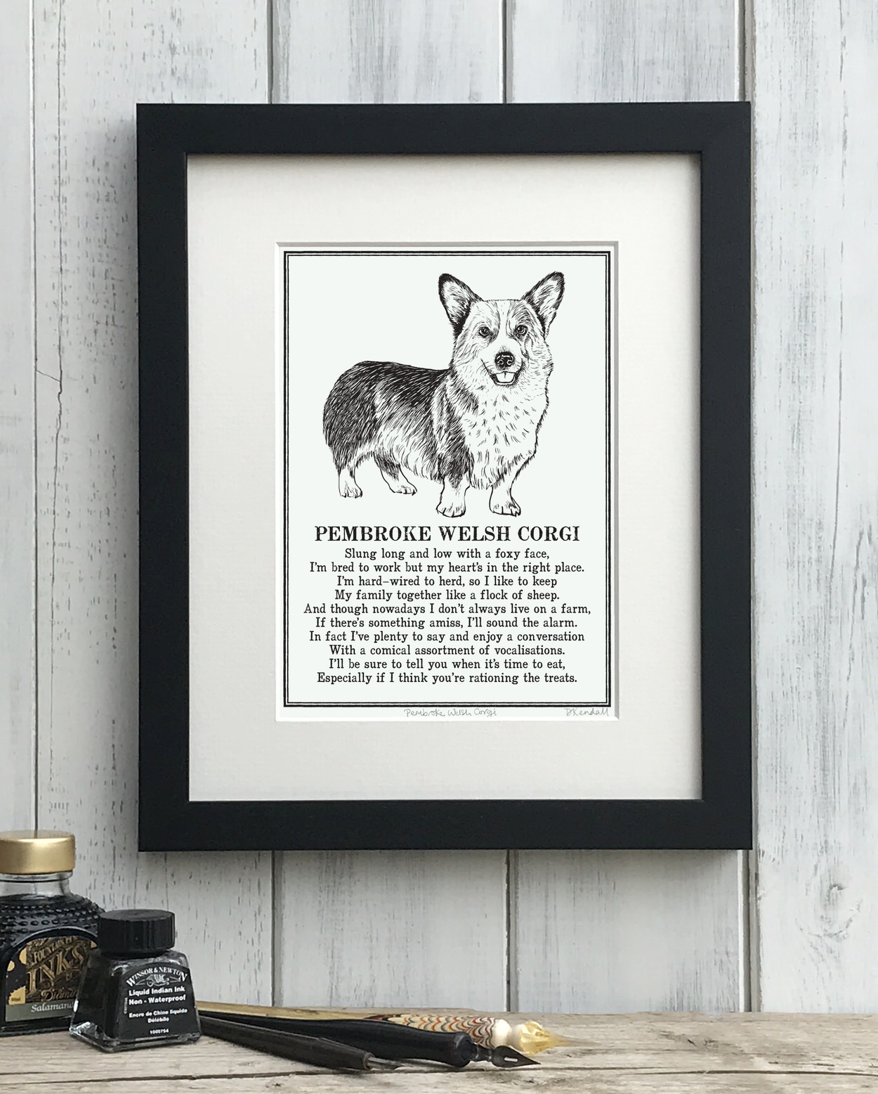 Pembroke Welsh Corgi Doggerel Illustrated Poem Art Print | The Enlightened Hound