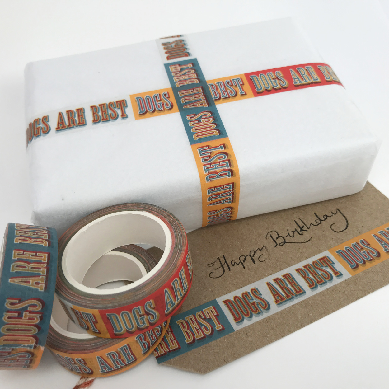 Dog Lover Washi Tape Gift Wrap Tag | The Enlightened Hound