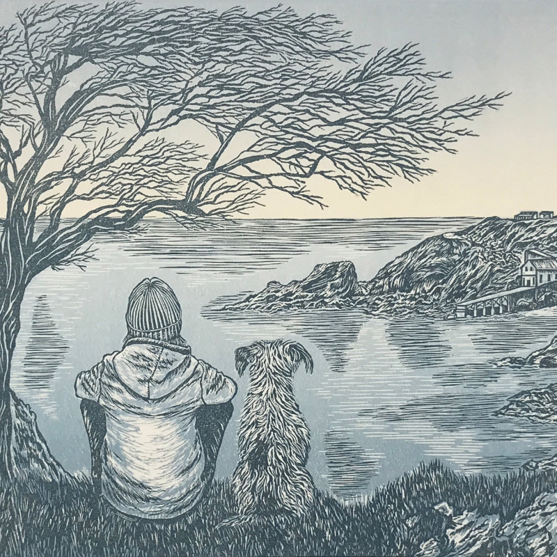 Who Rescued Who linoprint | The Enlightened Hound