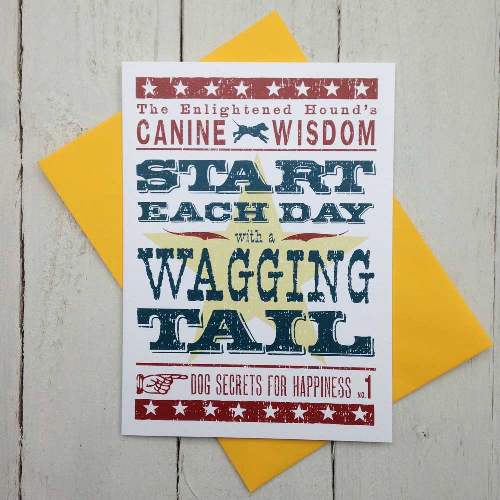 Dog Sayings Word Art Canine Wisdom Card | The Enlightened Hound