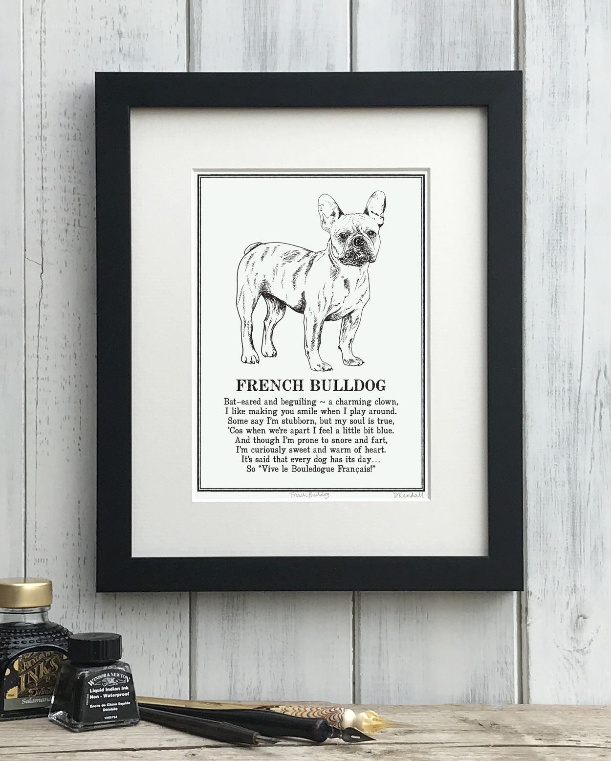 French Bulldog Doggerel Illustrated Poem Art Print | The Enlightened Hound