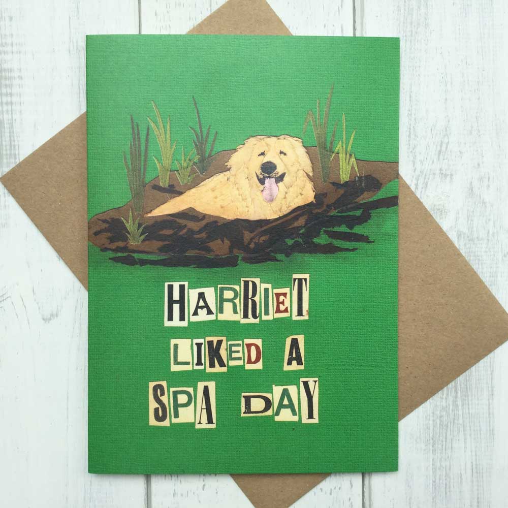 Golden Retriever Spa Day Greeting Card | The Enlightened Hound