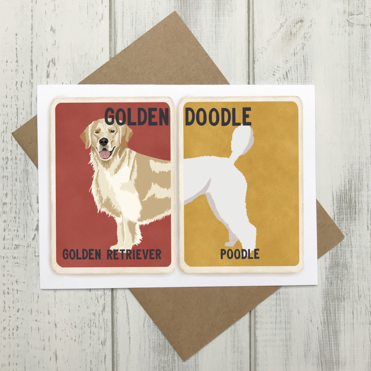 Goldendoodle Golden Retriever Poodle Crossbreed Card | The Enlightened Hound