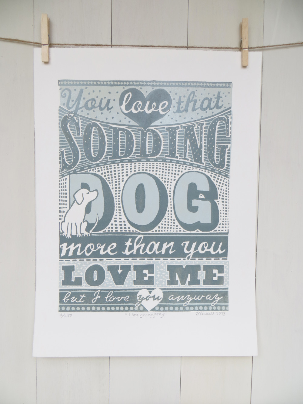 The Sodding Dog Limited Edition Linoprint | The Enlightened Hound