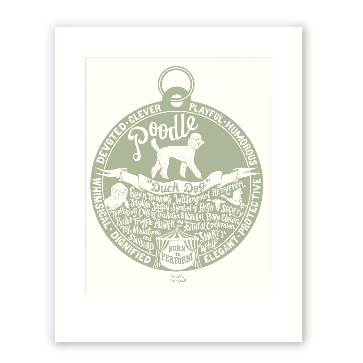 Hand printed Poodle art sale | The Enlightened Hound