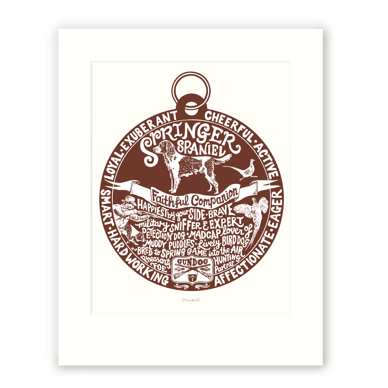 Hand printed Springer Spaniel art sale | The Enlightened Hound