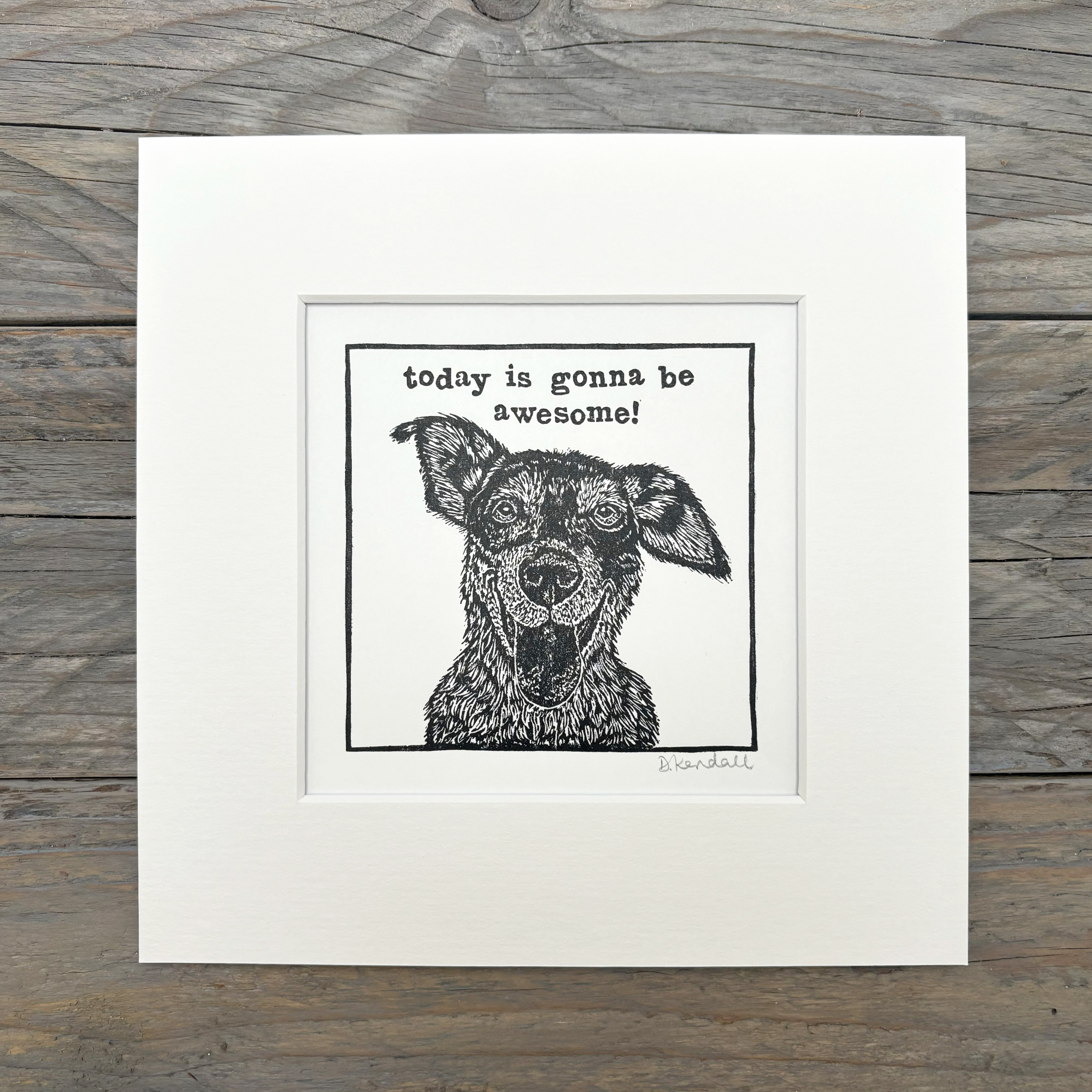 An Awesome Day Linoprint