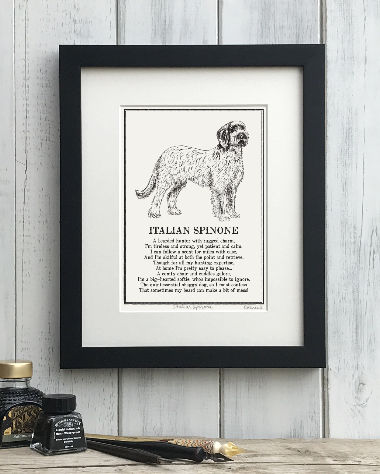 Italian Spinone Doggerel Illustrated Poem Art Print | The Enlightened Hound