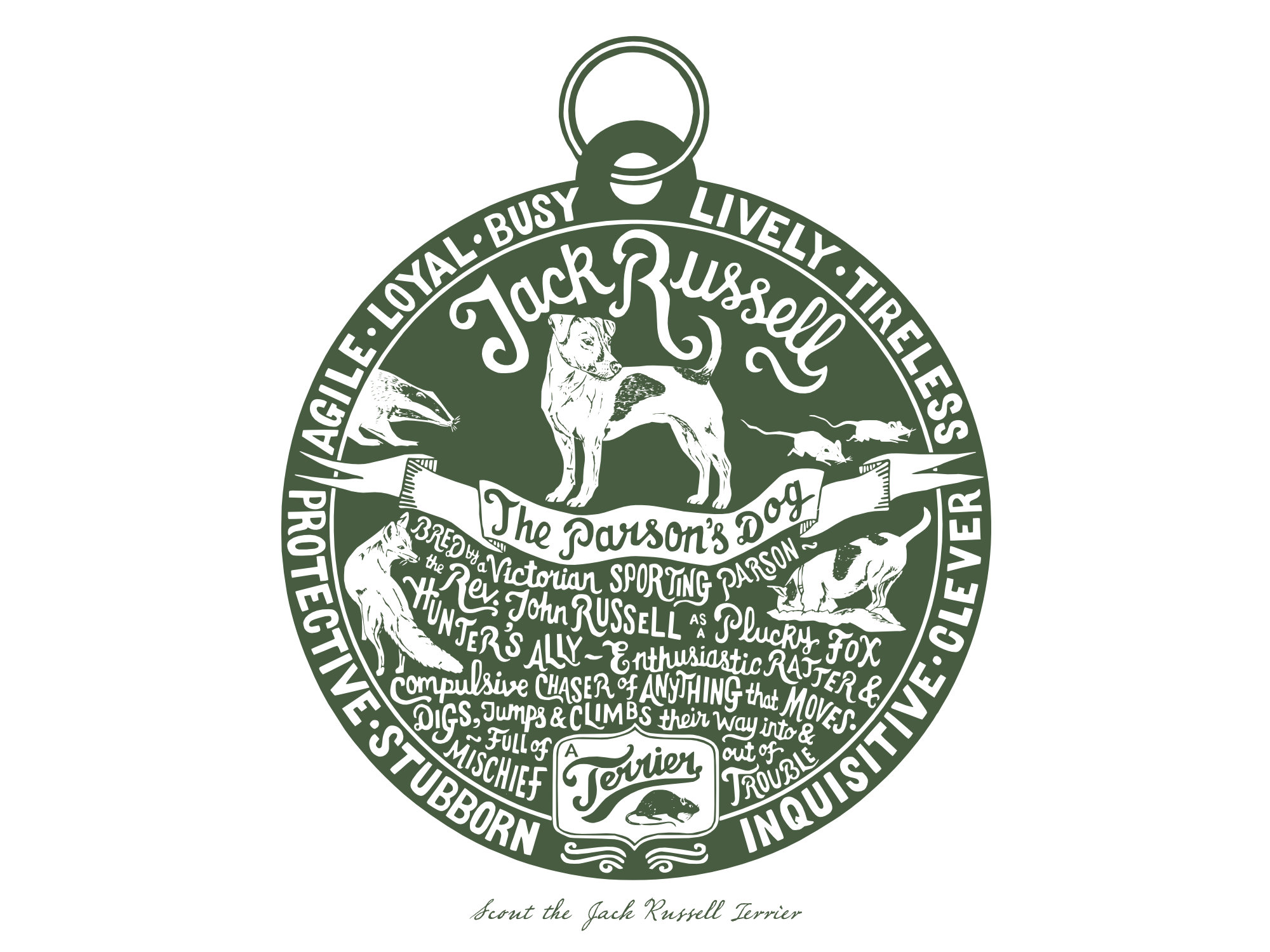 Jack Russell Terrier Dog Tag Print