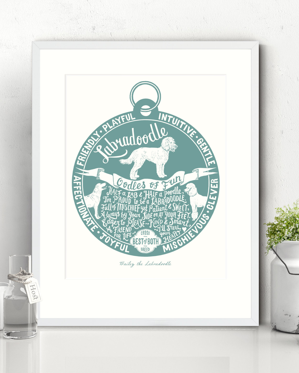 Labradoodle Illustrated Art Print | The Enlightened Hound