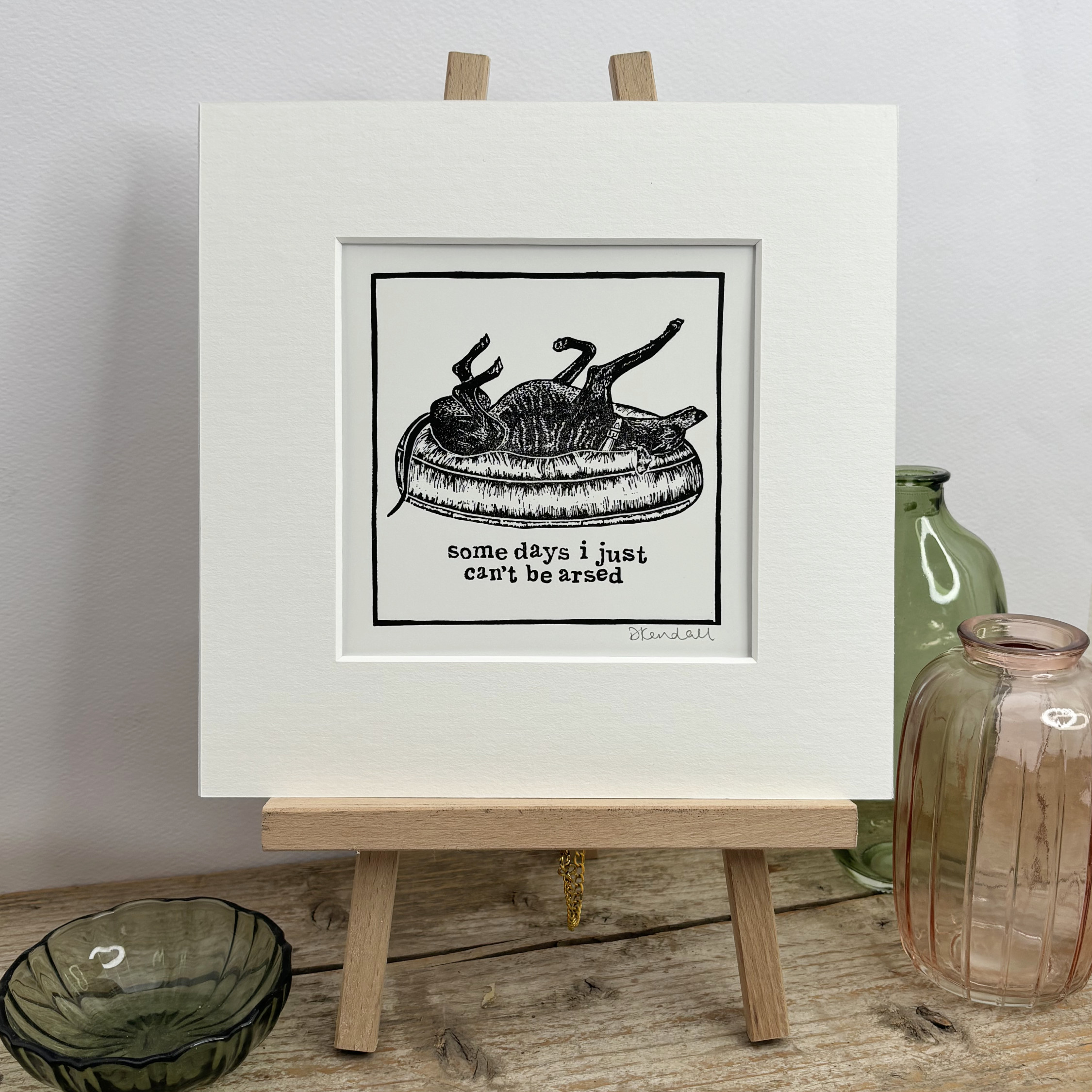 Lazy Greyhound Whippet Lurcher Sighthound print | The Enlightened Hound