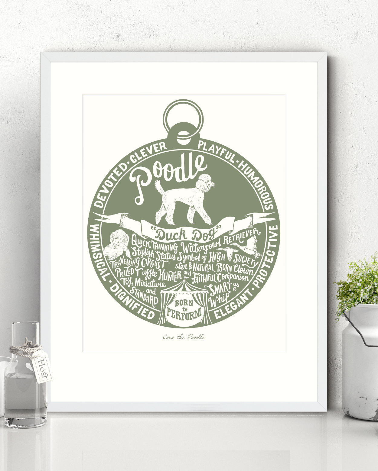 Poodle Illustrated Art Print | The Enlightened Hound
