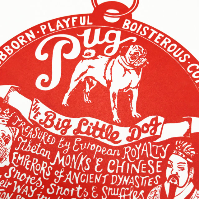Pug Illustration Lettering Design | The Enlightened Hound
