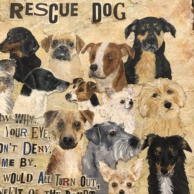 Rescue dog painting & collage | The Enlightened Hound
