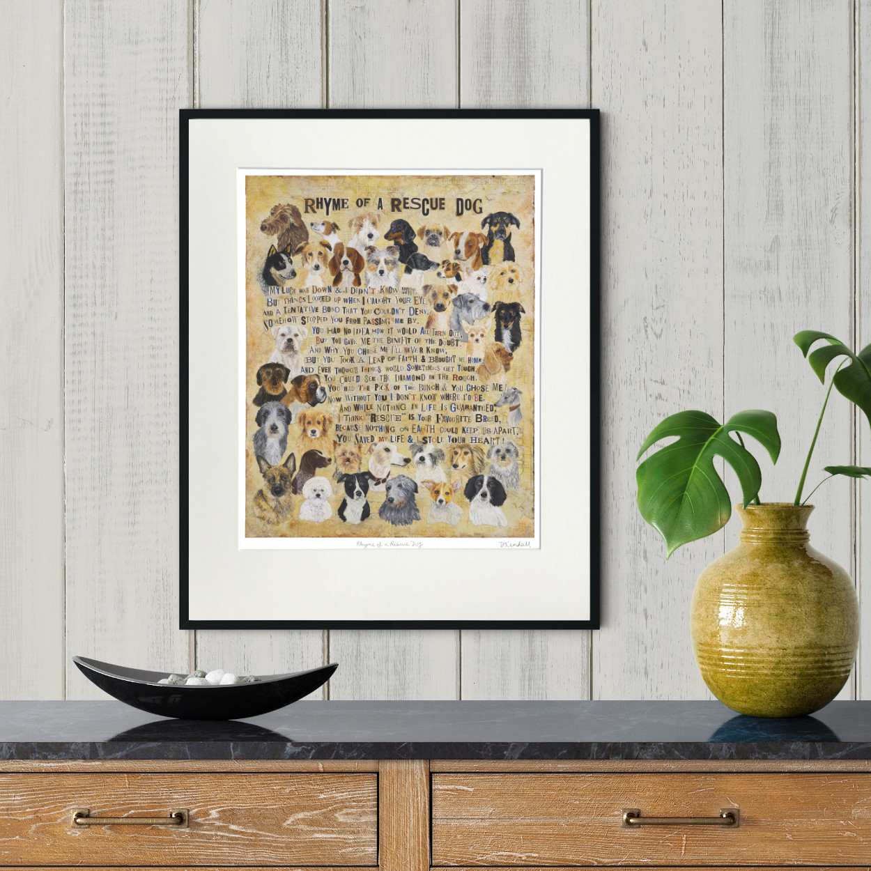 Rescue Dog Art Print | Gifts for dog lovers by The Enlightened Hound