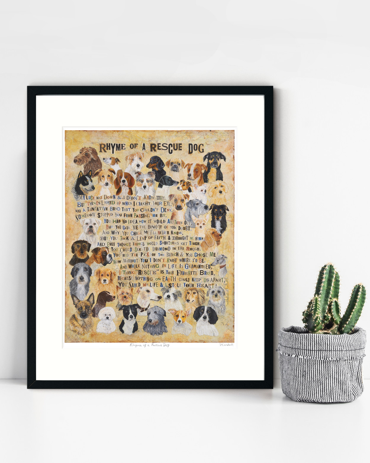 Framed Rescue Dog Poem Print | The Enlightened Hound