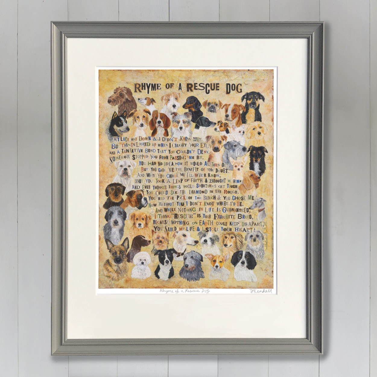 Rescue Dog Art Print | Gifts for dog lovers by The Enlightened Hound
