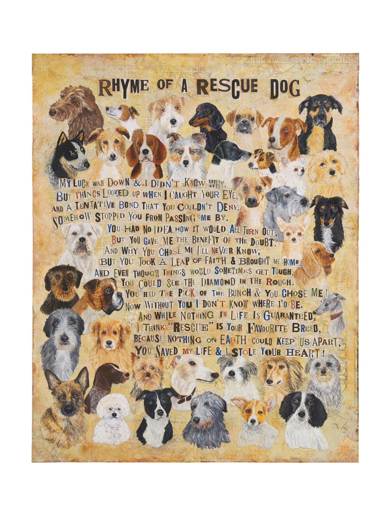 Rescue dog print art sale | The Enlightened Hound