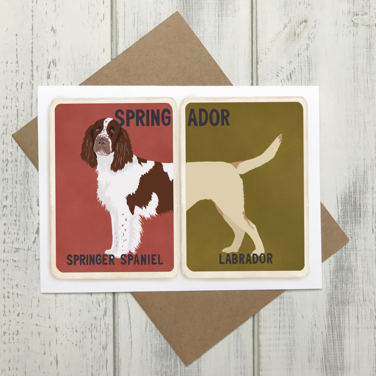 Springador Springer Spaniel Labrador Crossbreed Card | The Enlightened Hound