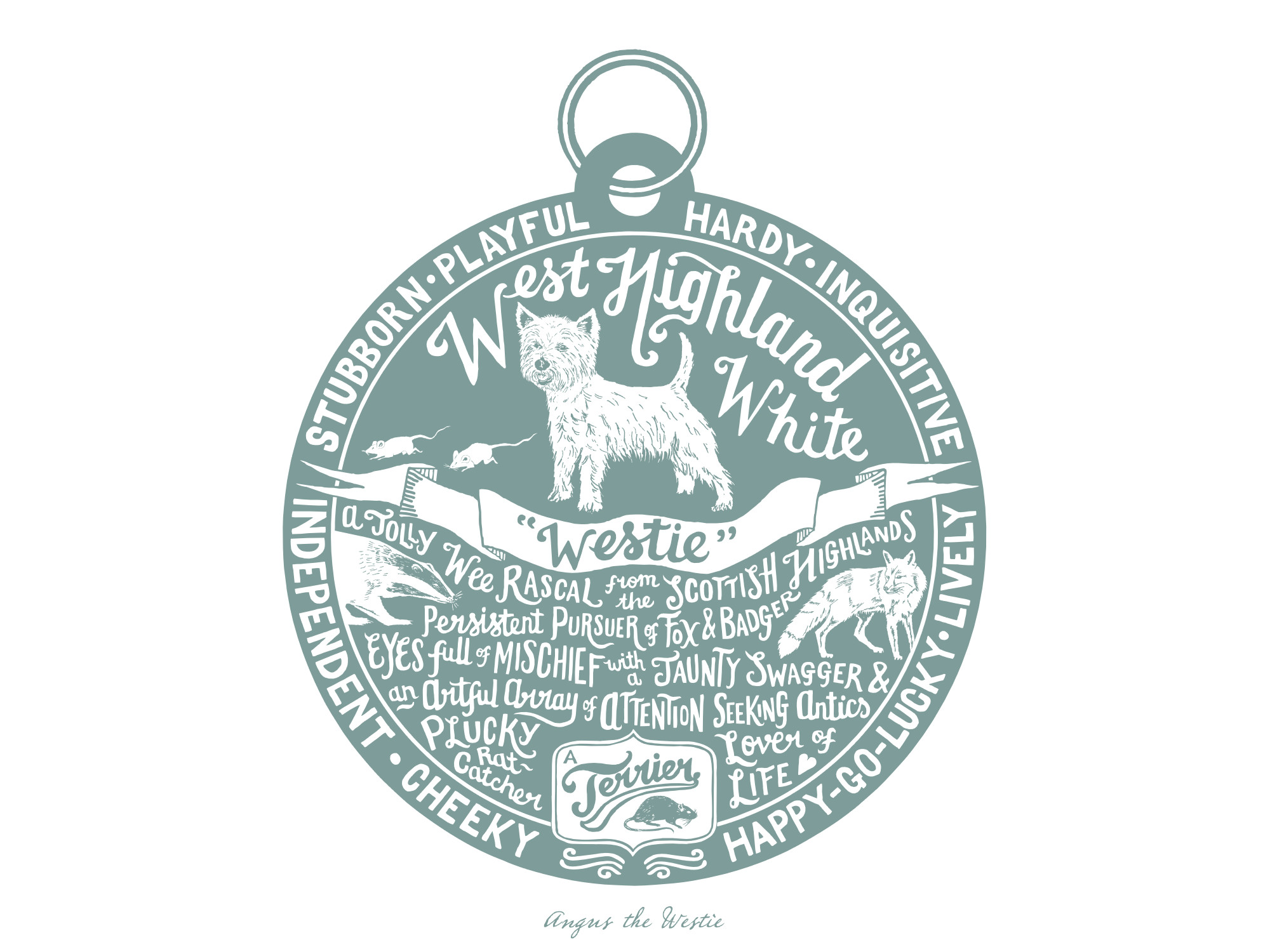 West Highland White Terrier Dog Tag Print
