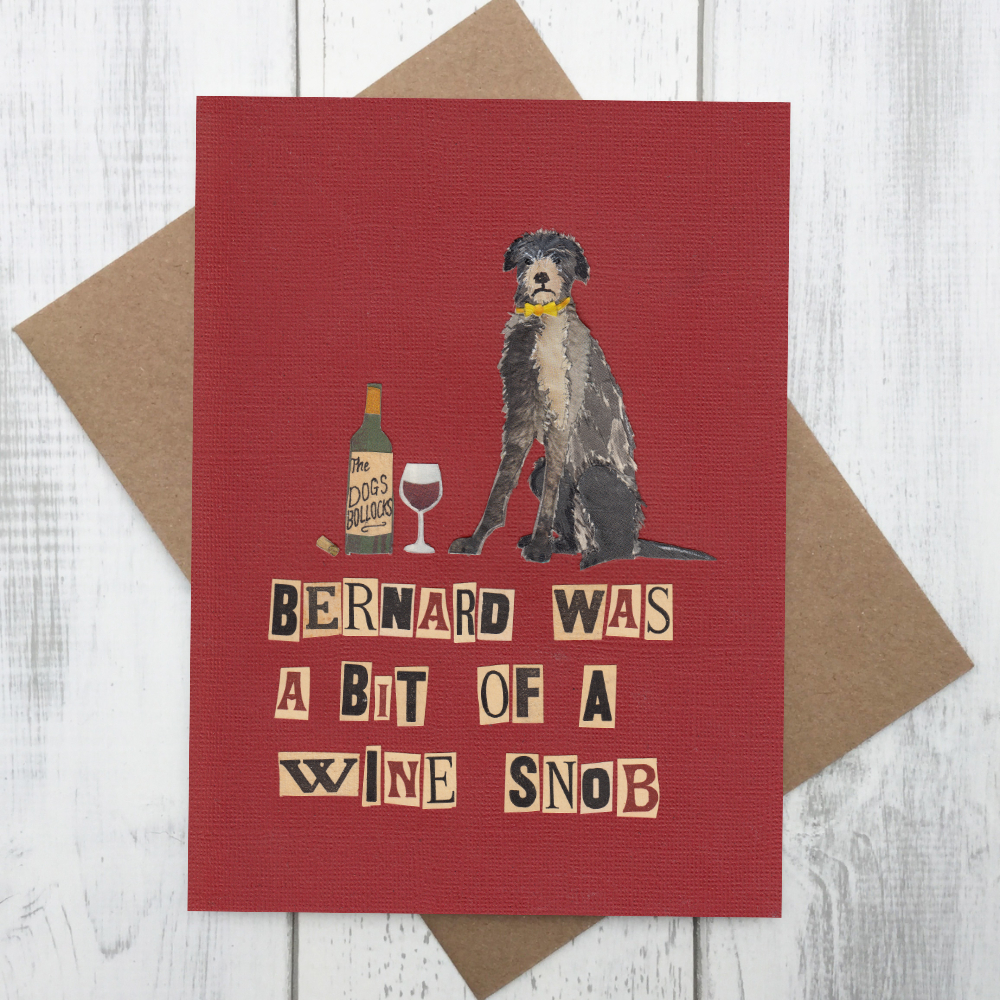 Wine Snob Drinker Connoisseur Dog Card | The Enlightened Hound