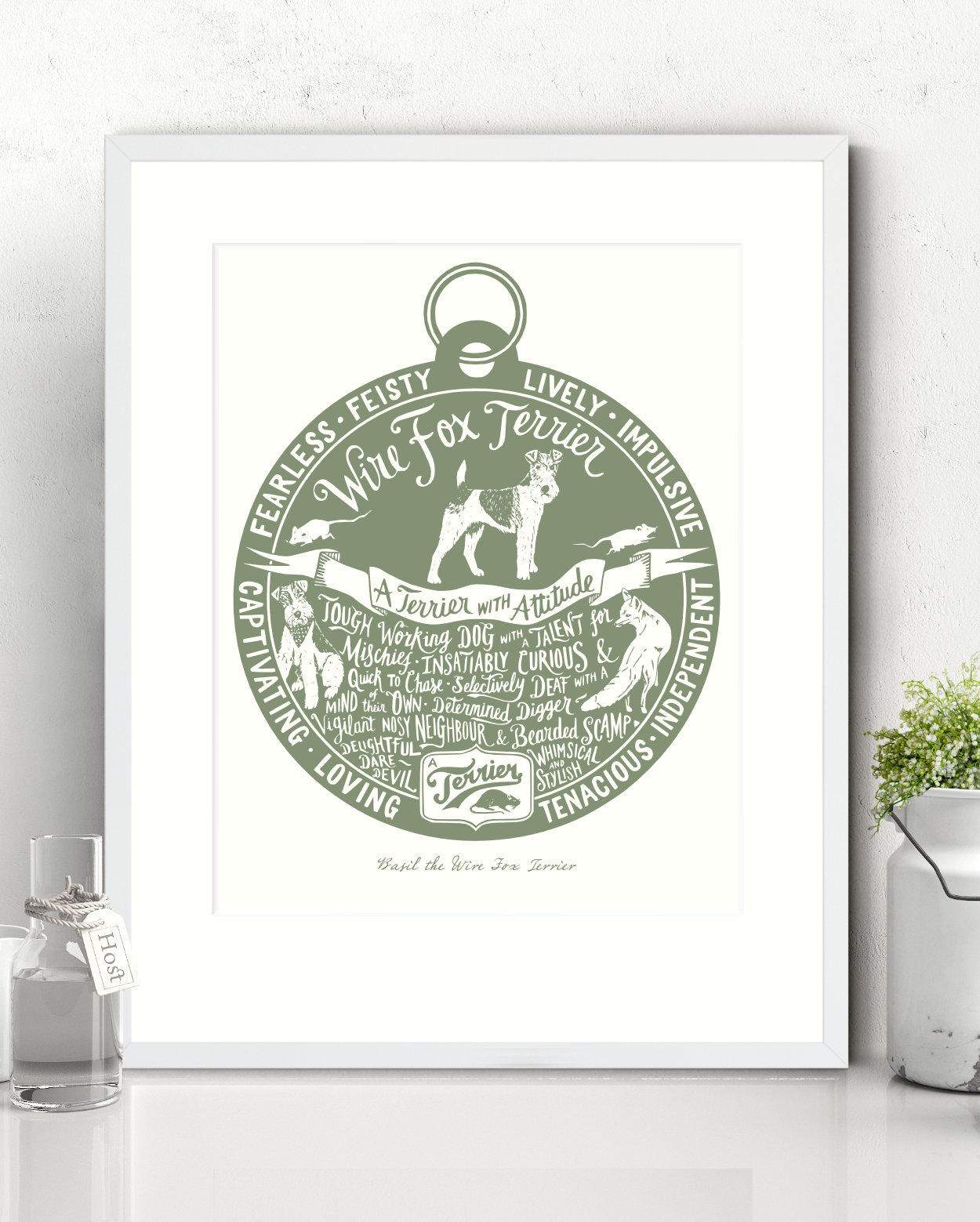 Wire Fox Terrier Illustrated Art Print | The Enlightened Hound